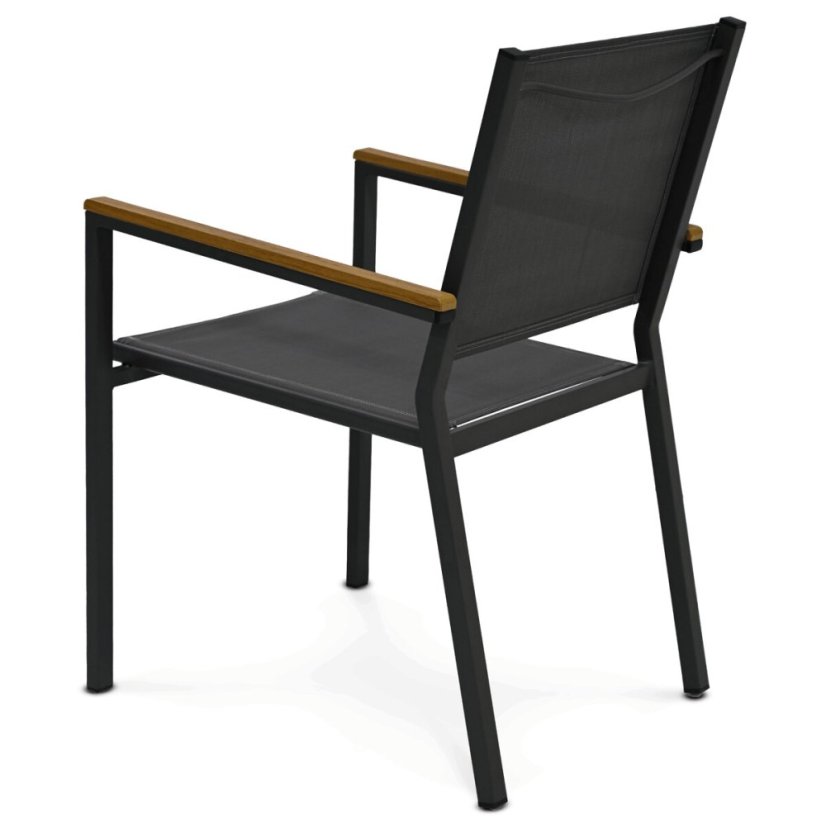 Zahradní židle, kov, síťovina, šedá, AZC-L1303 GREY