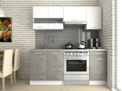 Kuchyňská linka LUSSI III 180x120 bílá / beton