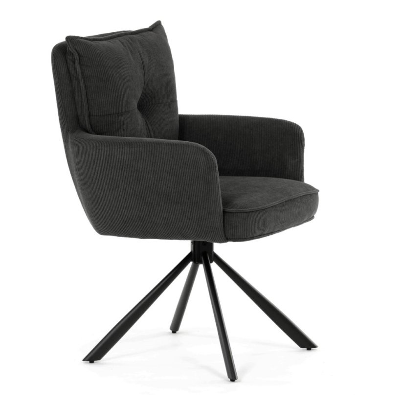 Jídelní židle, šedá, manšestrová látka, HC-X1128 GREY2