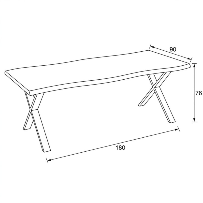 Jídelní stůl 180x90cm, mdf, šedý dub, HT-F4318 GREY - Barva: hnědá#eup349685euv3