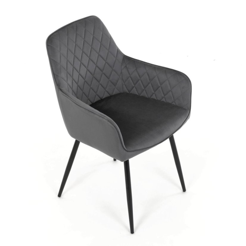 Jídelní židle, šedá, sametová látka, DCH-215 GREY4