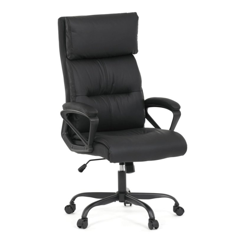 Kancelářské křeslo, houpací mechanismus, černá ekokůže, KA-Y346 BK