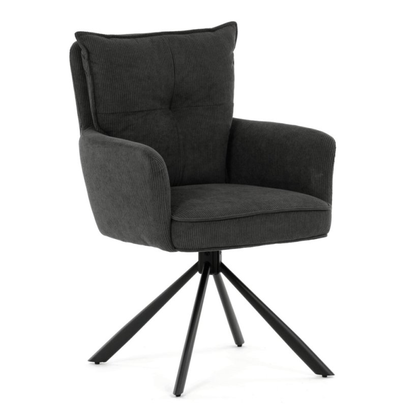 Jídelní židle, šedá, manšestrová látka, HC-X1128 GREY2