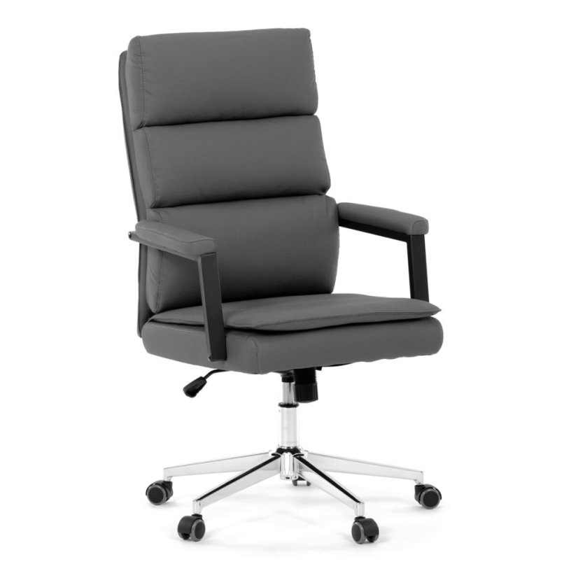 Kancelářské křeslo, houpací mechanismus, šedá ekokůže, KA-D8104 GREY