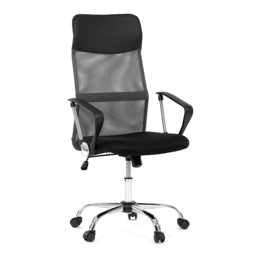 Kancelářská židle, houpací mechanismus, šedá síťovina, KA-E305 GREY