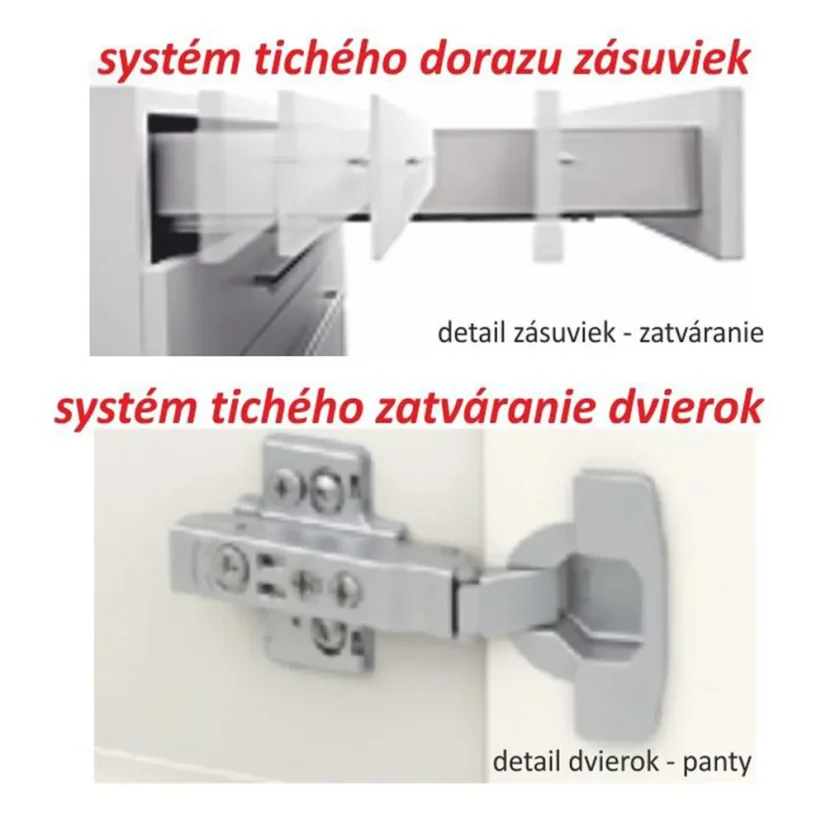 Dolní skříňka D 40, vysoký bílý lesk/dub sonoma, pravá, LINE