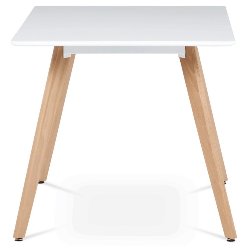 Jídelní stůl 120x80x74 cm, MDF, bílý matný lak, masiv buk