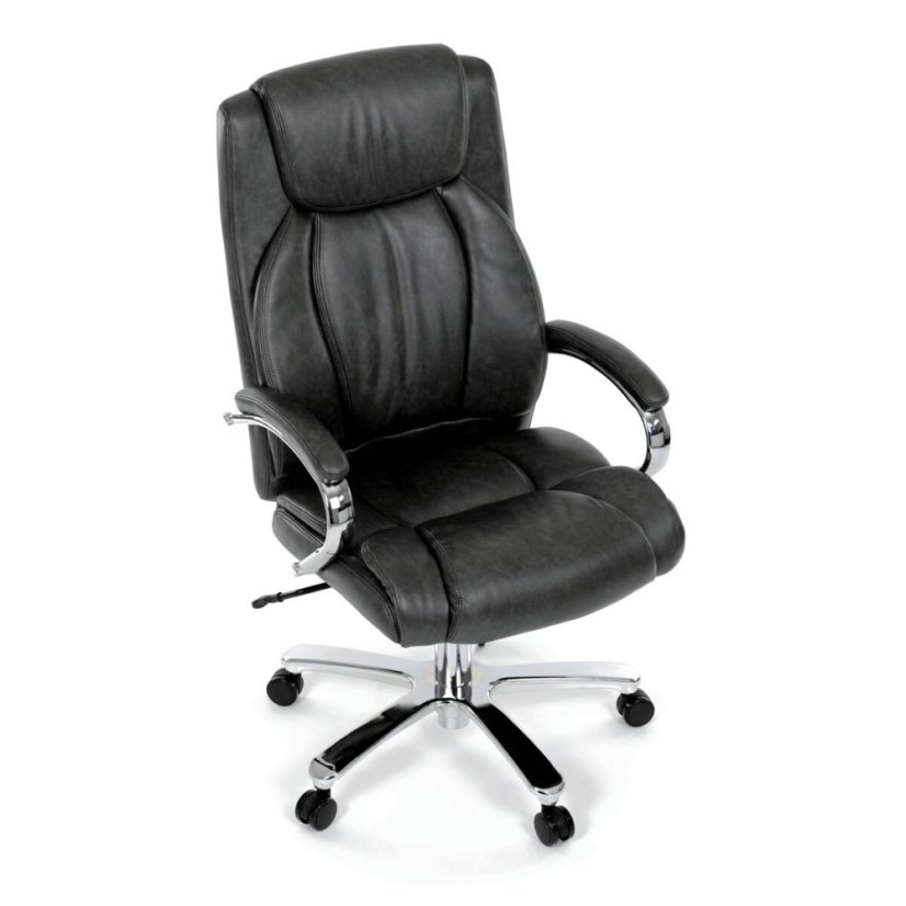 Kancelářské křeslo, houpací mechanismus, šedá ekokůže, KA-F1385 GREY