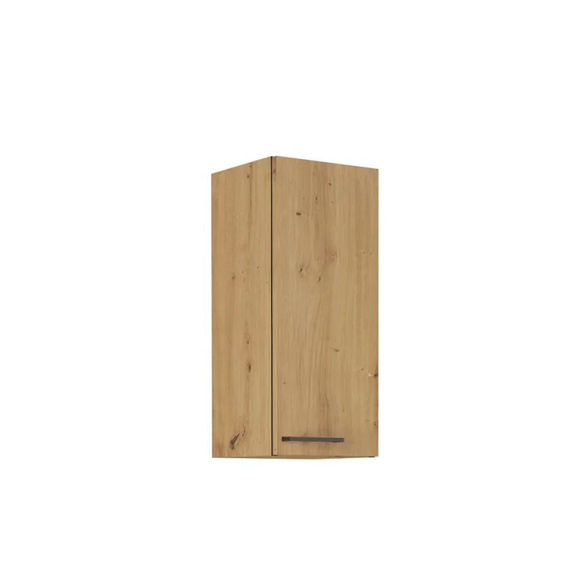 Horní skříňka, Monro 30 G-72 1F, černý mat / dub artisan (30 x 71,5) cm