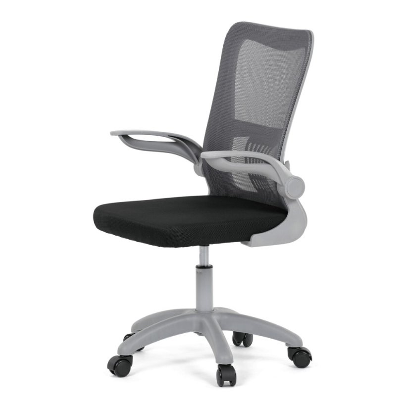Dětská židle, výškově nastavitelná, šedá síťovina, KA-K2008 GREY