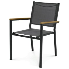 Zahradní židle, kov, síťovina, šedá, AZC-L1303 GREY