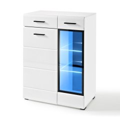 Komoda LAURA 85 bílá / bílá lesk DOPRODEJ*