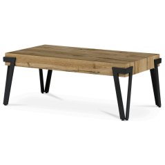 Konferenční stolek, 112x62x43 cm, deska MDF, dekor divoký dub, kov - černý mat