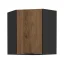 Horní rohová skříňka, MENZO 60x60 GN-72 1F, ořech okapi/černá