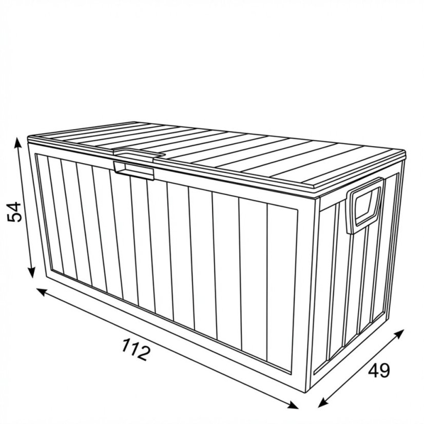 Zahradní úložný box 112x49x54cm, plast, béžová, AZB-G2075 CRM - Barva (vyberte): béžová#eup349581euv1