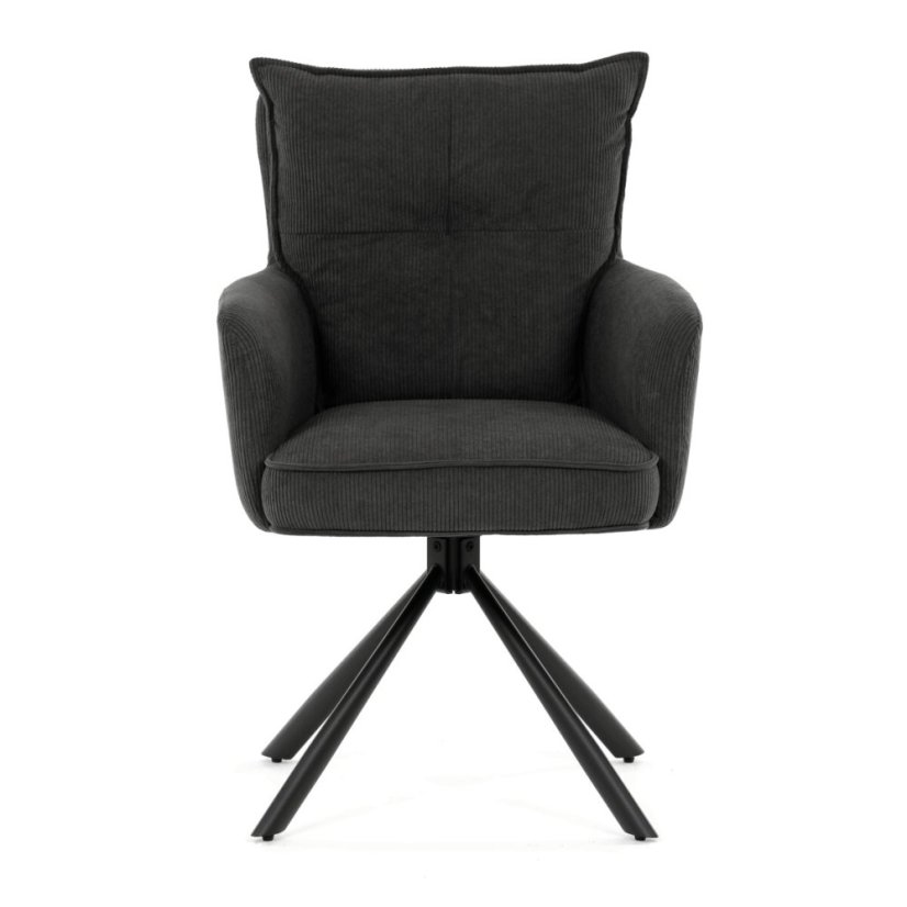 Jídelní židle, šedá, manšestrová látka, HC-X1128 GREY2