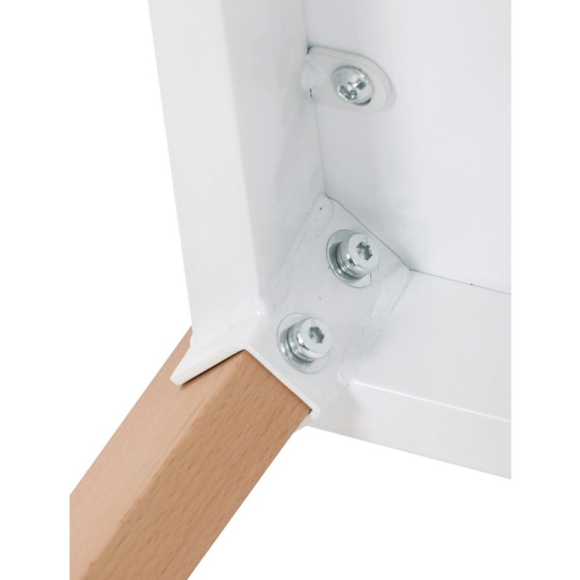 Jídelní stůl 120x80x74 cm, MDF, bílý matný lak, masiv buk