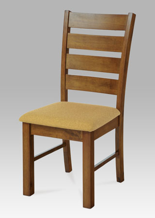 jídelní židle, barva ořech, potah krémový - Dekor: Dub