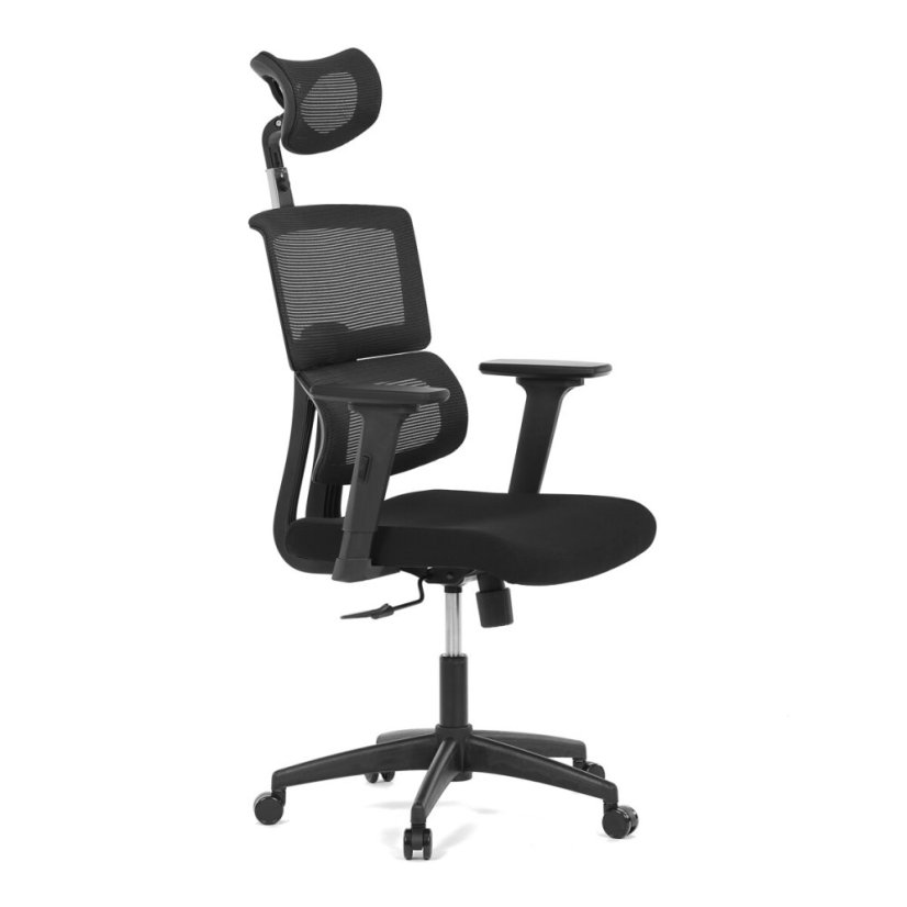Kancelářská židle KA-B1025 BK, houpací mechanismus, černá síťovina (63 x 68) cm