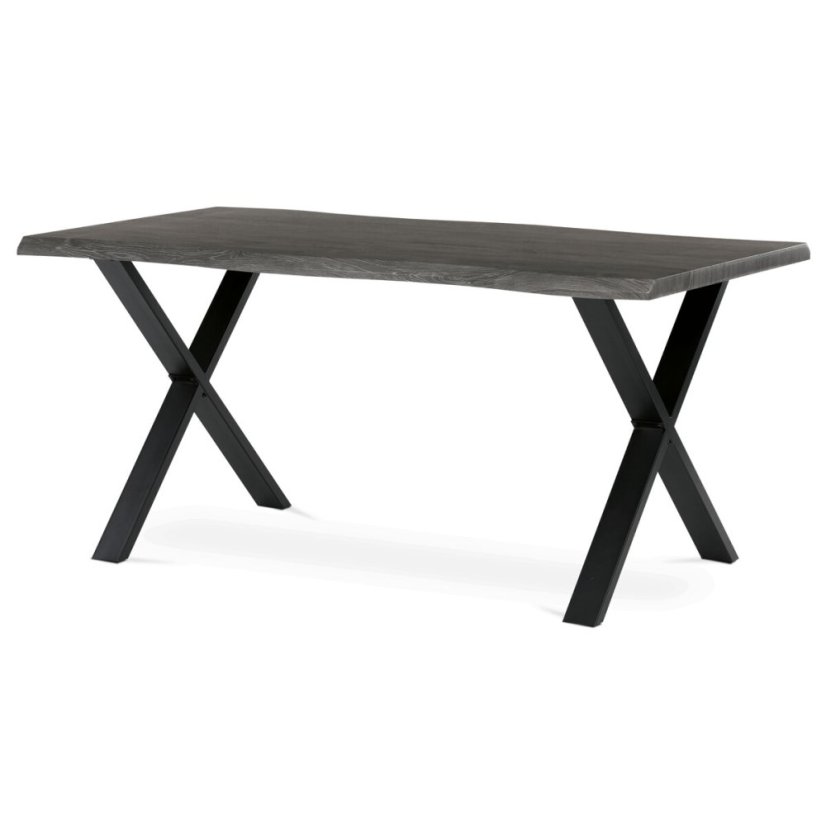 Jídelní stůl 160x90cm, mdf, šedý dub, HT-F4316 GREY - Barva: hnědá#eup349684euv2