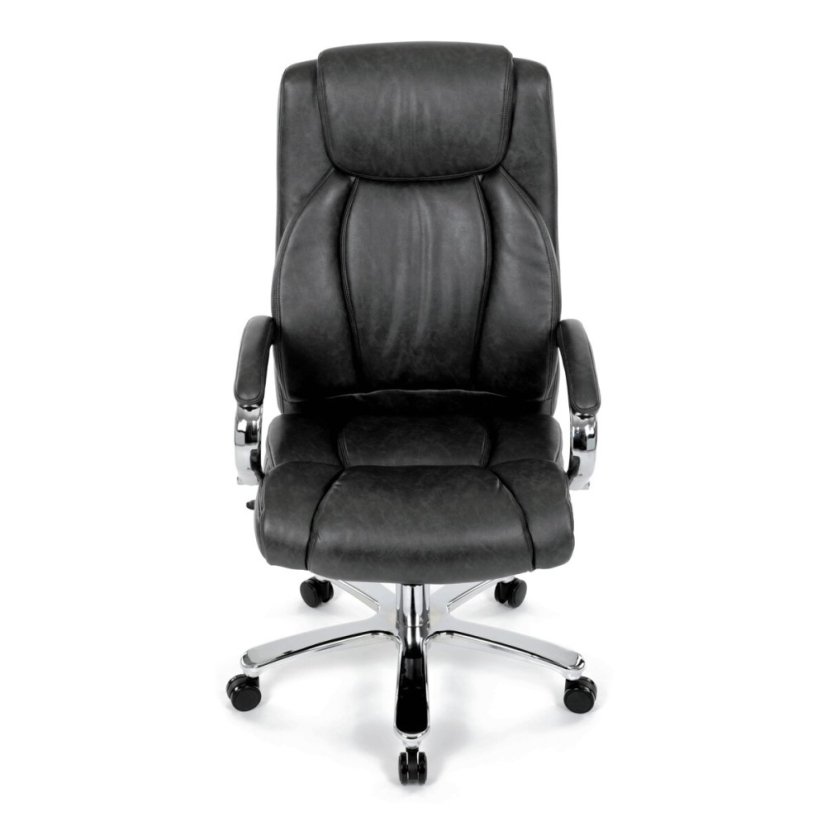 Kancelářské křeslo, houpací mechanismus, šedá ekokůže, KA-F1385 GREY