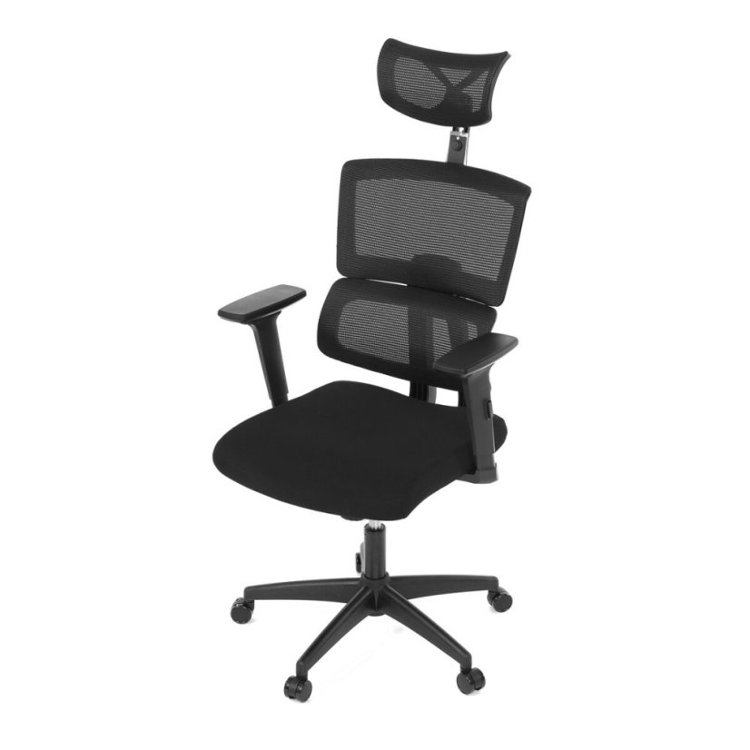 Kancelářská židle KA-B1025 BK, houpací mechanismus, černá síťovina (63 x 68) cm