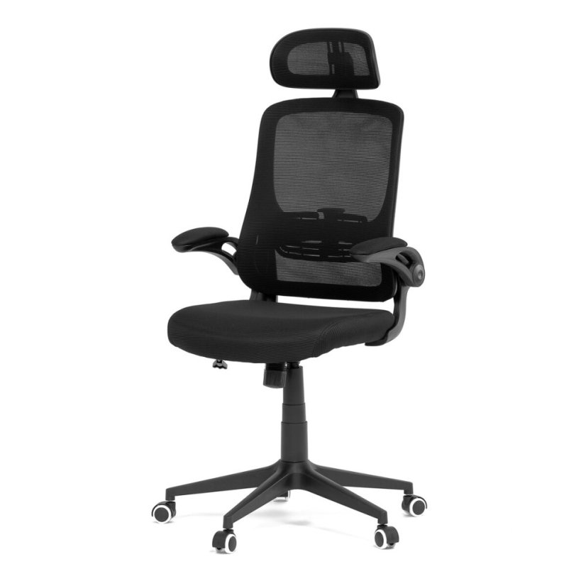 Kancelářská židle, houpací mechanismus, černá síťovina, KA-Q842 BK