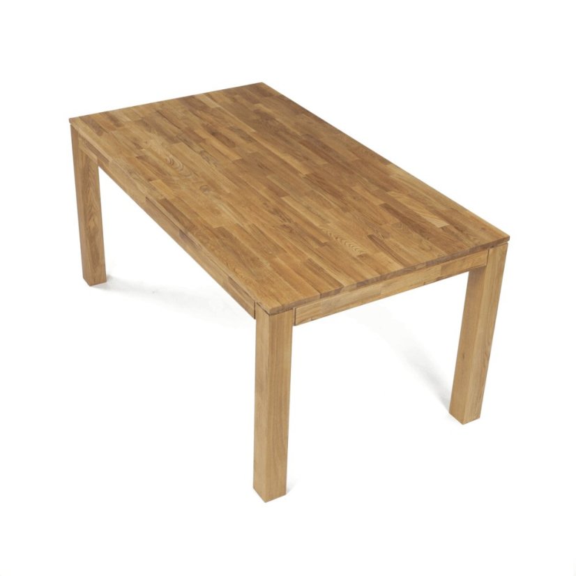 Jídelní stůl 160x90x75, masiv dub bílý, povrchová úprava olejem, nohy 8x8 cm