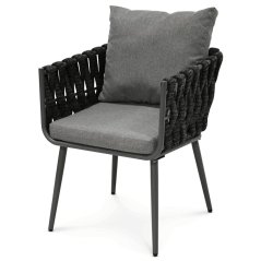 Zahradní židle, kov, látka, šedá, AZC-1105 GREY