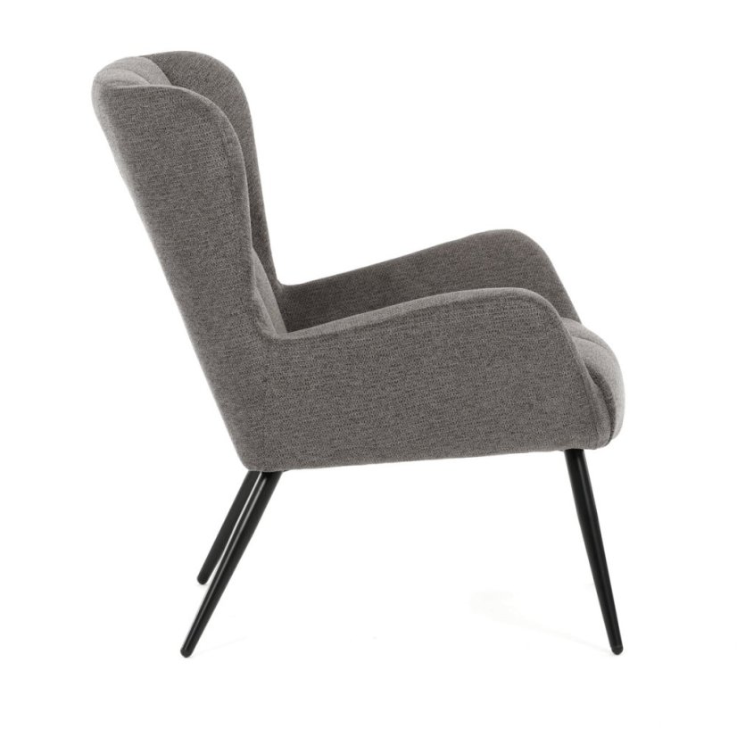 Křeslo ušák, šedá, látka, AK-H9206 GREY2