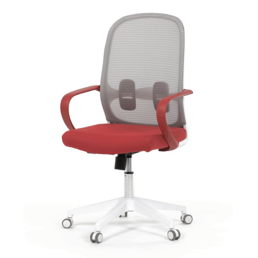 Kancelářská židle, houpací mechanismus, červená látka, KA-S425 RED