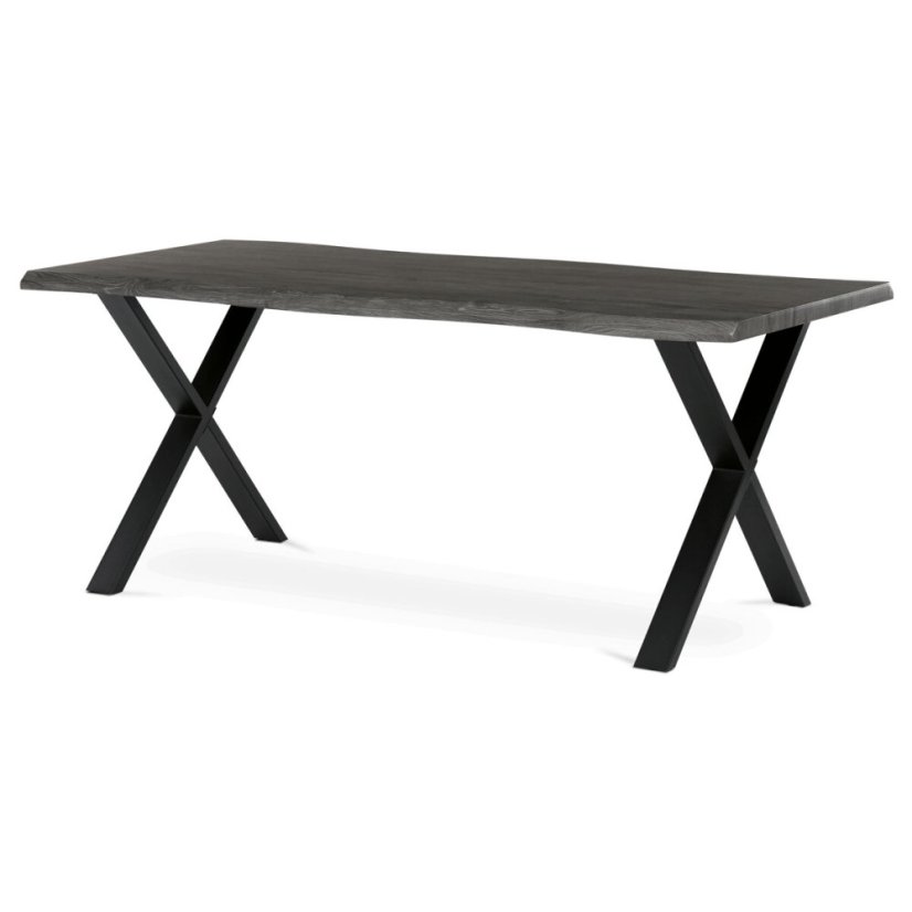Jídelní stůl 180x90cm, mdf, šedý dub, HT-F4318 GREY - Barva: hnědá#eup349685euv3