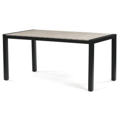 Zahradní stůl 160x90cm, hliník, polywood, černá, AZT-S1514 BK