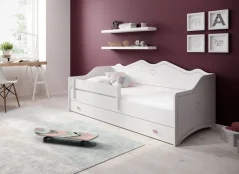 Postel s matracem EMKA Pink 160x80 bílá (85 x 70) cm – 1 zásuvka na lůžkoviny místo další komody