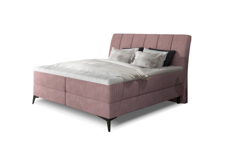 Kontinentální postel Boxspring ADELINE růžová - Vyberte rozměry: 140 x 200 cm