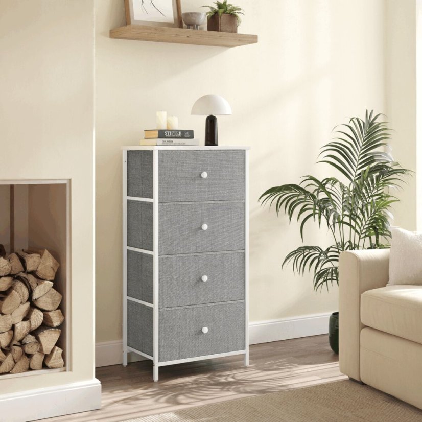 Komoda 45x30x92cm, mdf, šedá, AUK-E1031 GREY - Barva: bílá#eup349561euv2