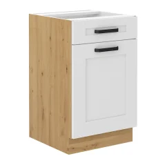 Spodní skříňka LULA 50 D 1F 1S BB, bílá/dub artisan (50 x 82) cm