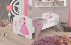 Postel s matrací a zábranou PEPE PRINCESS AND HORSE 140x70 bílá (78 x 58) cm