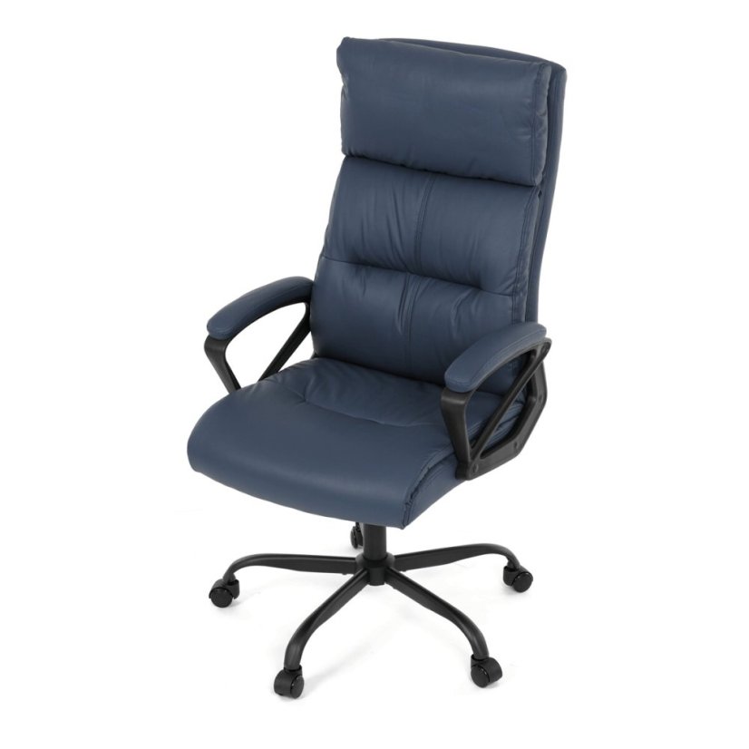 Kancelářské křeslo, houpací mechanismus, modrá ekokůže, KA-Y346 BLUE