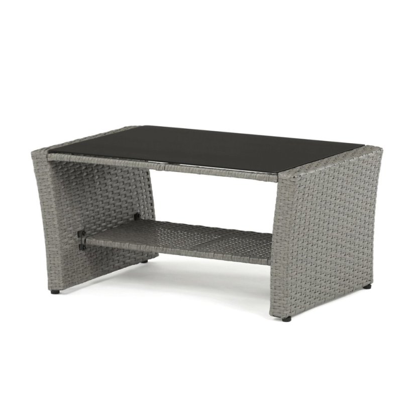 Zahradní sedací souprava, polyratan, šedá, AZS-A1523 GREY
