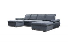 Rozkládací rohová sedačka SELLIA U 348x177cm – rozklad a úložný prostor
