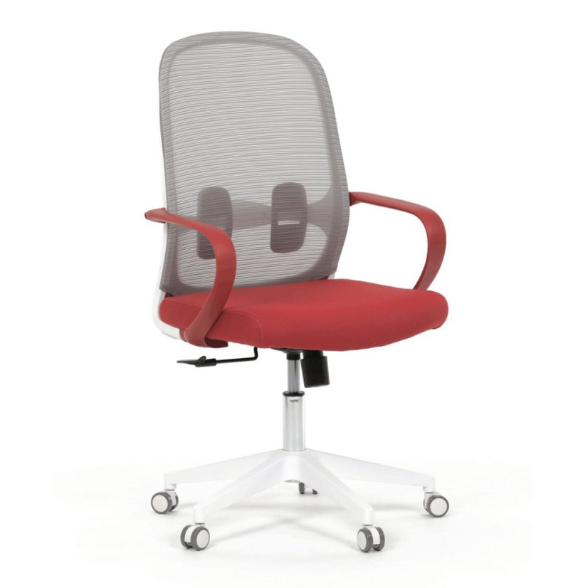 Kancelářská židle, houpací mechanismus, červená látka, KA-S425 RED