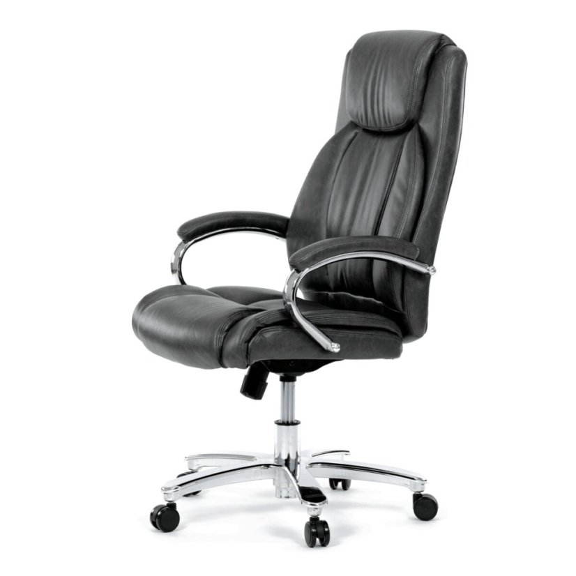 Kancelářské křeslo, houpací mechanismus, šedá ekokůže, KA-F1385 GREY