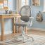 Dětská židle, výškově nastavitelná, šedá síťovina, KA-W8008 GREY