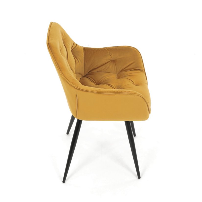 Jídelní židle, žlutá, sametová látka, DCH-421 YEL4