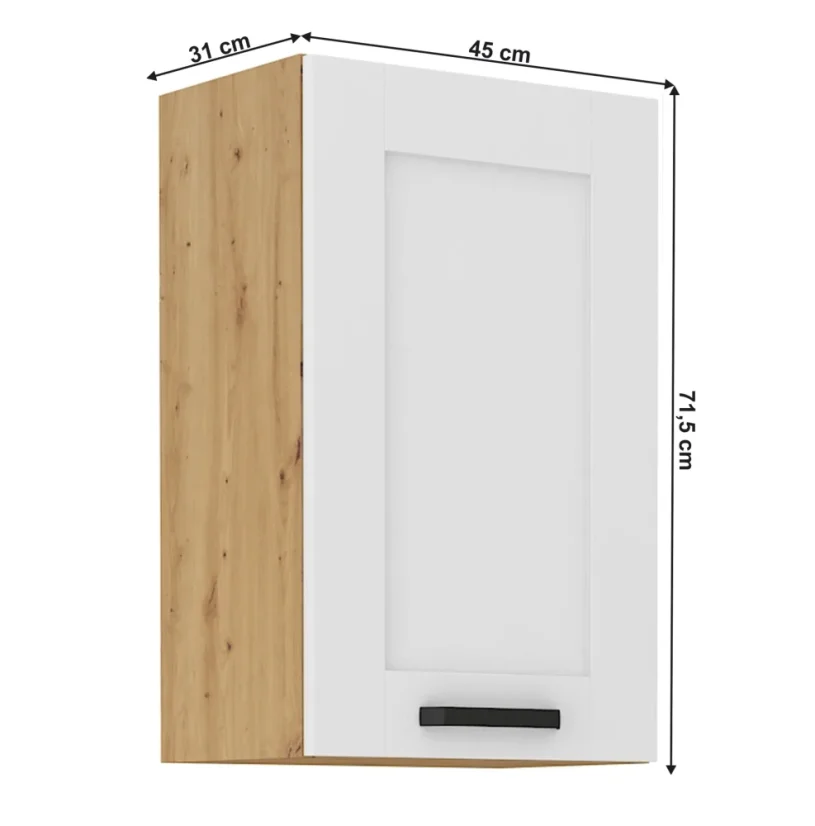 Horní skříňka LULA 45 G-72 1F, bílá/dub artisan (45 x 71,5) cm
