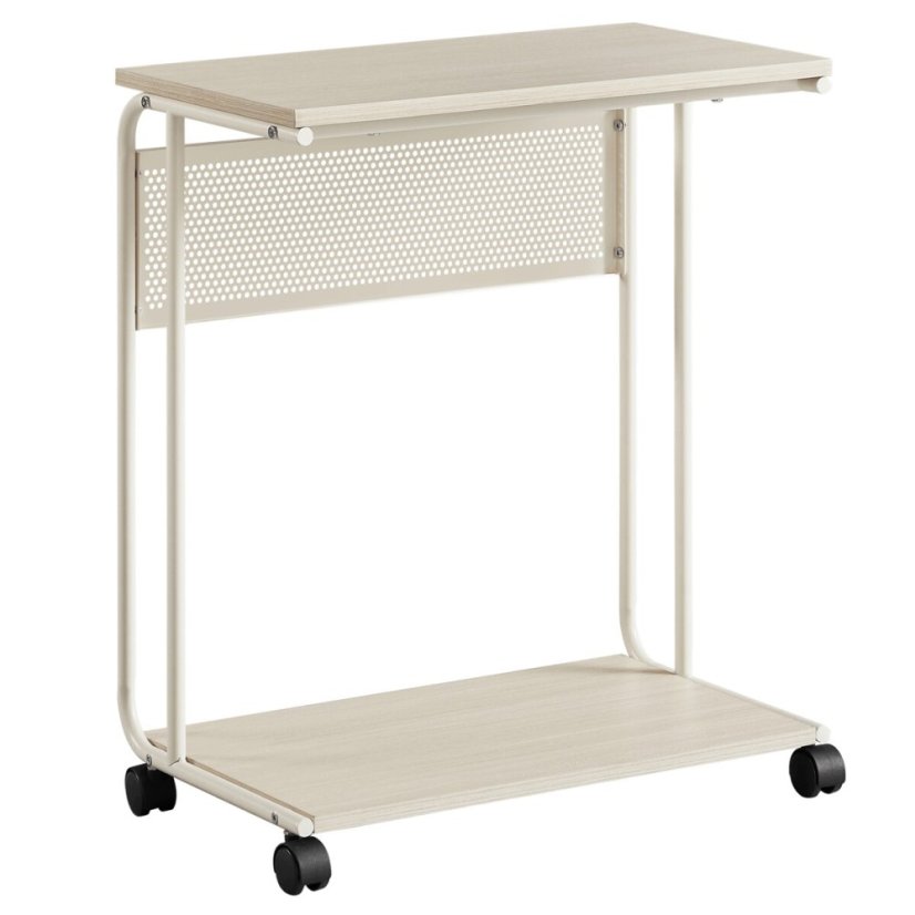 Odkládací stolek 55x32x66cm, mdf, bělený dub, AKF-E1012 CRM