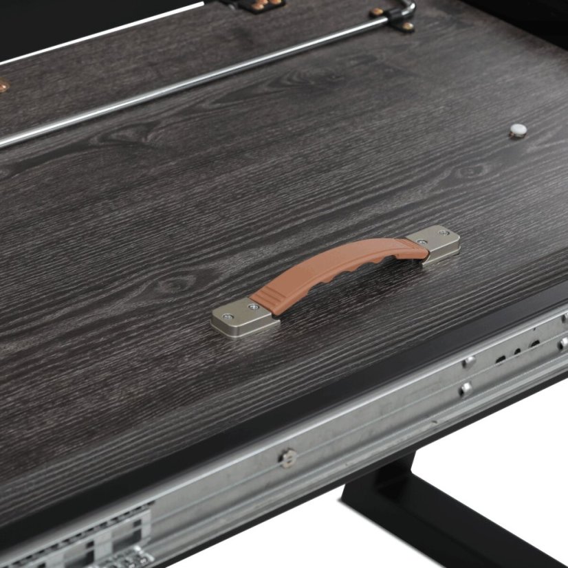 Jídelní stůl rozkládací 160-240x90 cm, lamino, šedý dub, HT-R5624 GREY