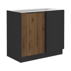 Spodní skříňka MENZO 105 ND 1F BB, ořech okapi/černá (90 x 82) cm