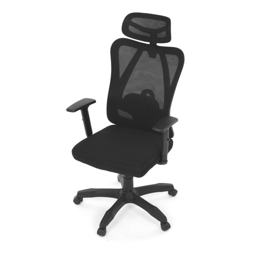 Kancelářská židle, synchronní mechanismus, černá síťovina, KA-R215 BK